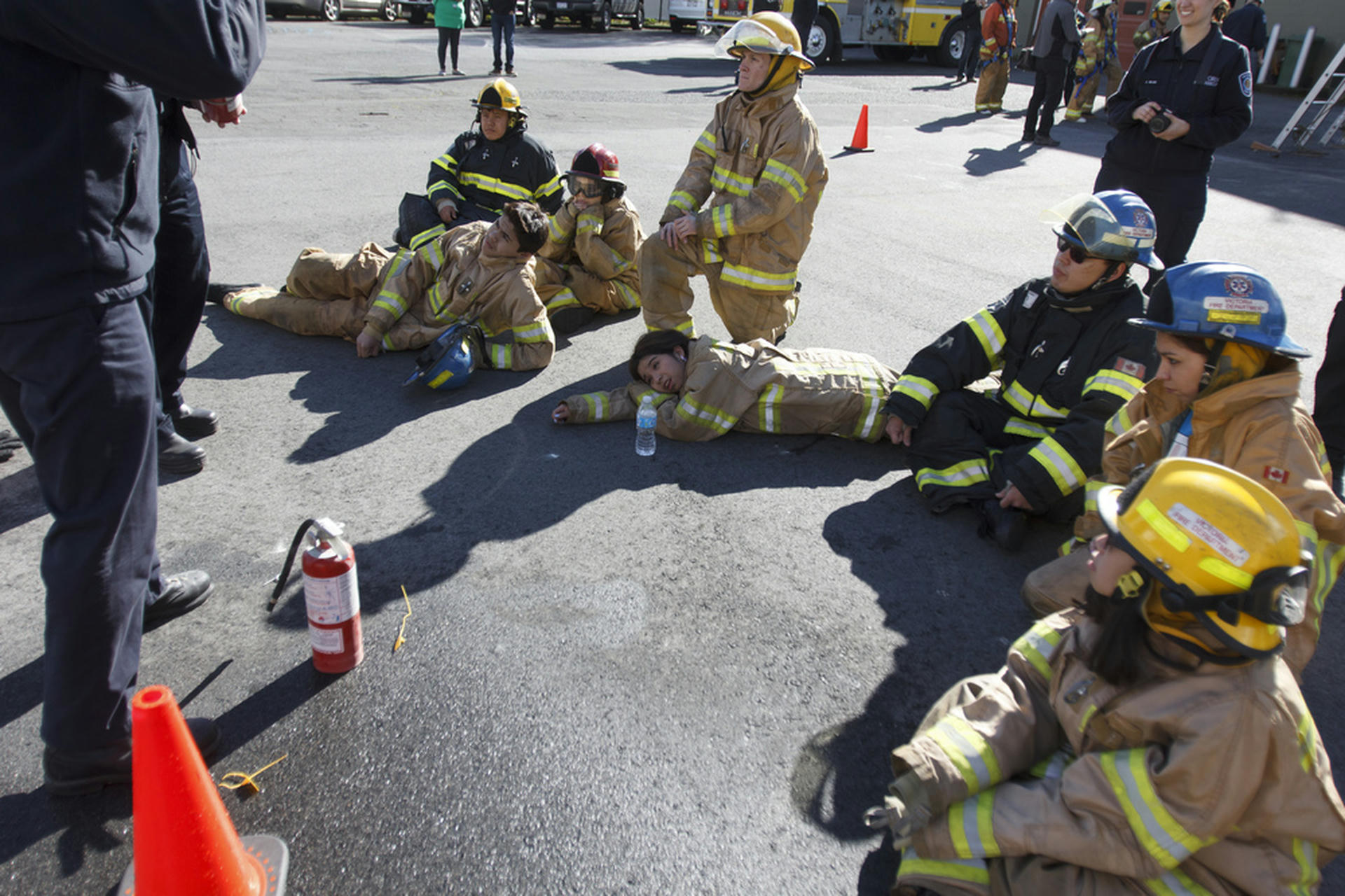 Some of the youth participated in a firefighter training workshop. Looks exhausting but fun!
