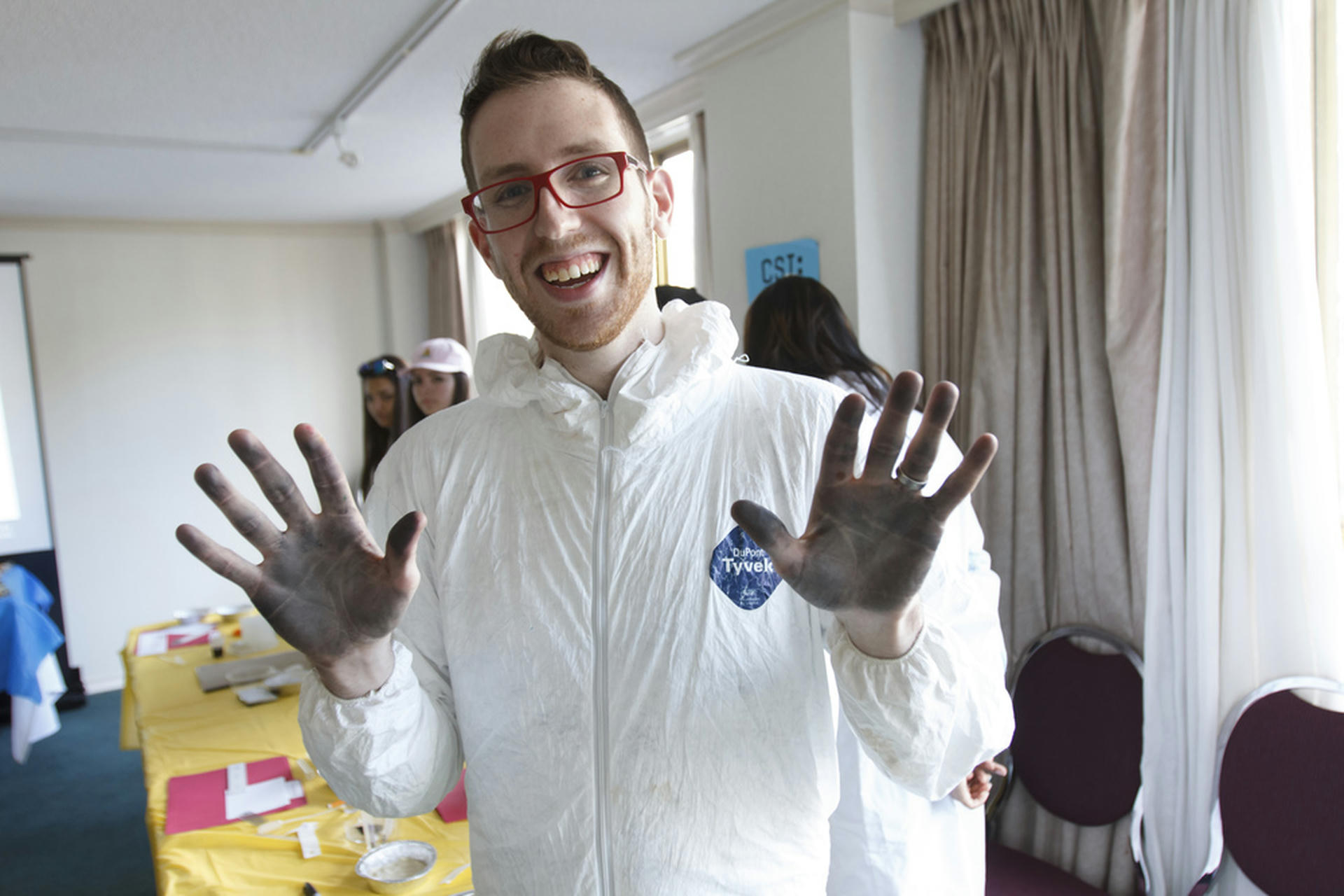 Our team at Science Venture also ran multiple workshops. Andrew MacLean, our director, might have had too much fun fingerprinting.