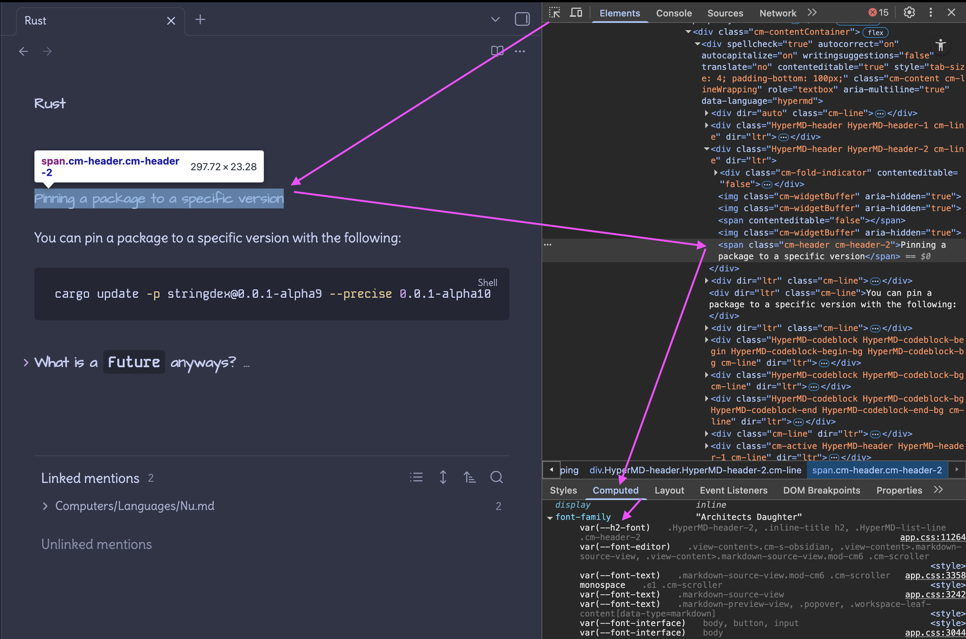 Finding a relevant CSS variable.